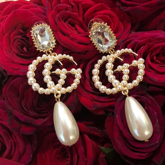 gucci earrings pearl drop
